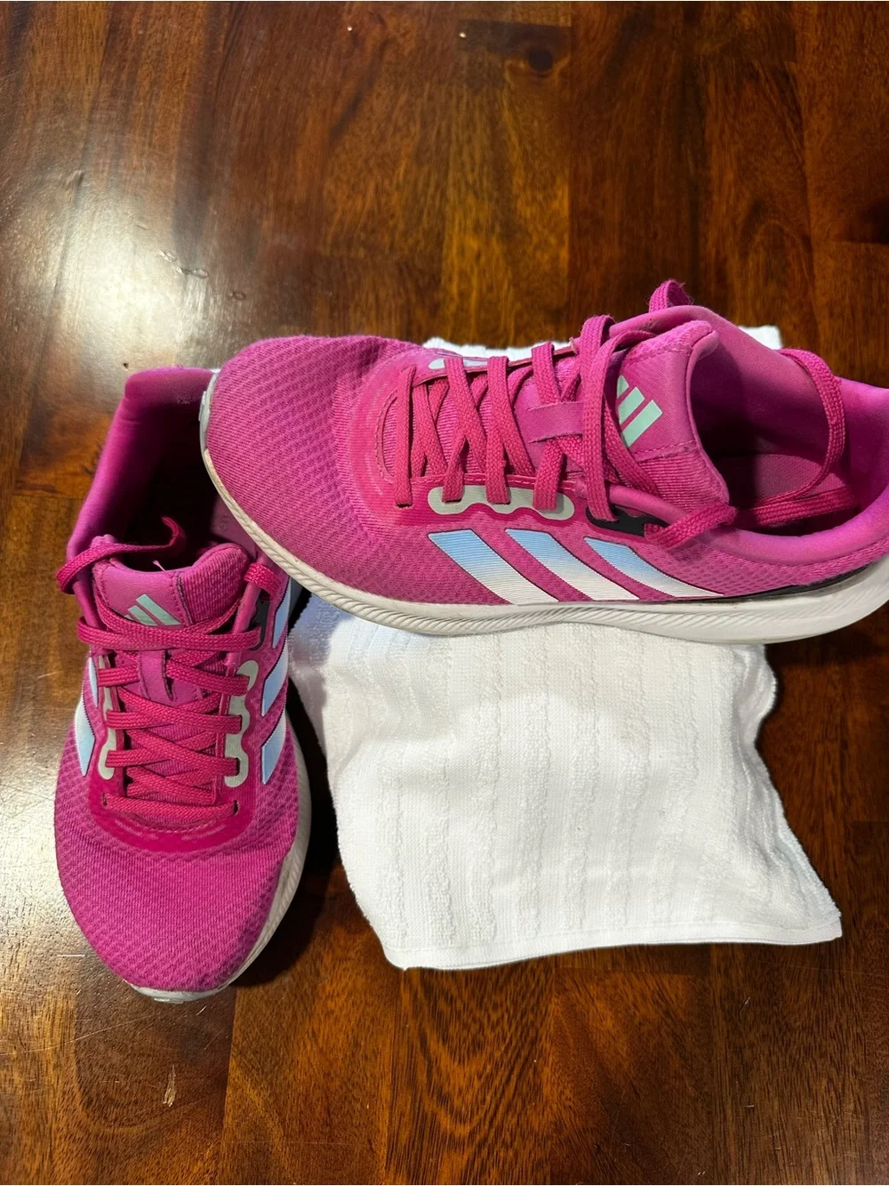 Adidas Runfalcon 3.0 Wide Women’s Sneakers Pink Lucid Fuchsia Blue Dawn Size 7